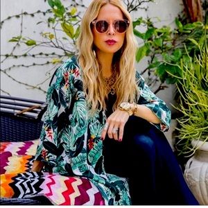Rachel Zoe's Leaf Print Kimono NWT